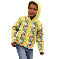 Hawaiian Palaka Kid Hoodie Hibiscus Pineapple Lei - Polynesian Pride