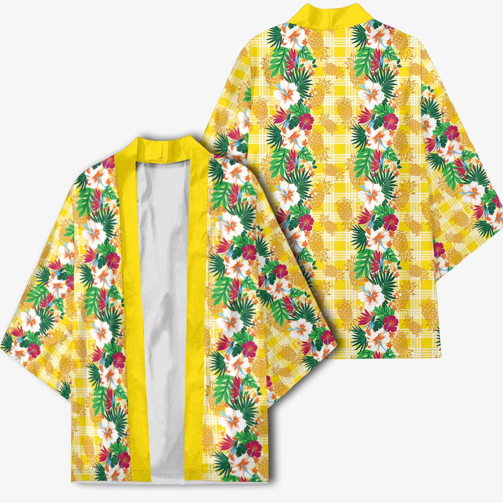 Hawaiian Palaka Kimono Hibiscus Pineapple Lei LT9 - Polynesian Pride