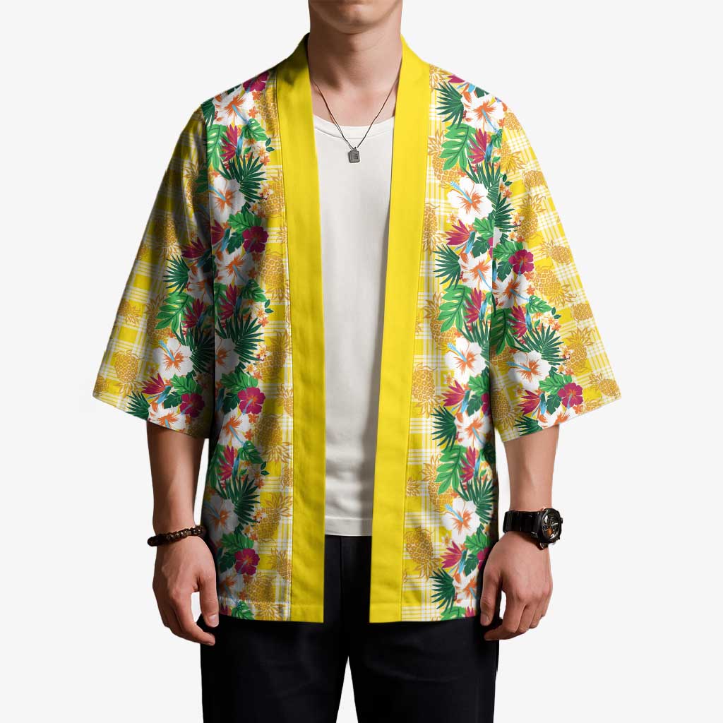 Hawaiian Palaka Kimono Hibiscus Pineapple Lei LT9 - Polynesian Pride