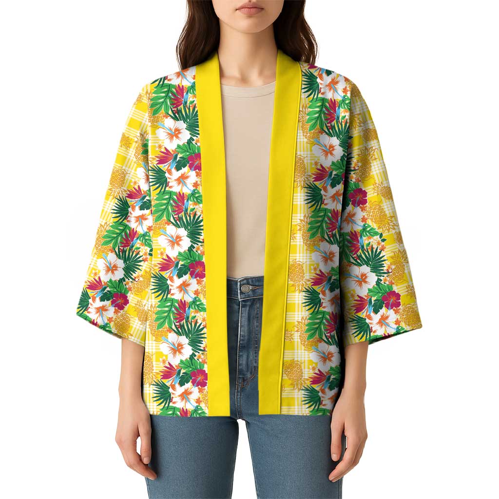 Hawaiian Palaka Kimono Hibiscus Pineapple Lei LT9 - Polynesian Pride