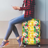 Hawaiian Palaka Luggage Cover Hibiscus Pineapple Lei - Polynesian Pride