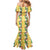 Hawaiian Palaka Mermaid Dress Hibiscus Pineapple Lei - Polynesian Pride