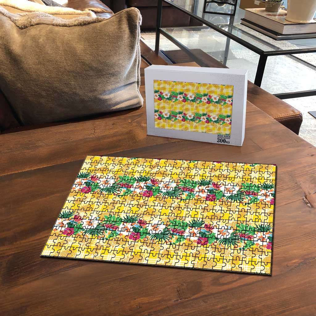Hawaiian Palaka Puzzle Hibiscus Pineapple Lei LT9 - Polynesian Pride