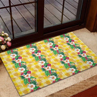 Hawaiian Palaka Rubber Doormat Hibiscus Pineapple Lei LT9 - Polynesian Pride