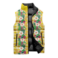 Hawaiian Palaka Sleeveless Puffer Jacket Hibiscus Pineapple Lei LT9 - Polynesian Pride