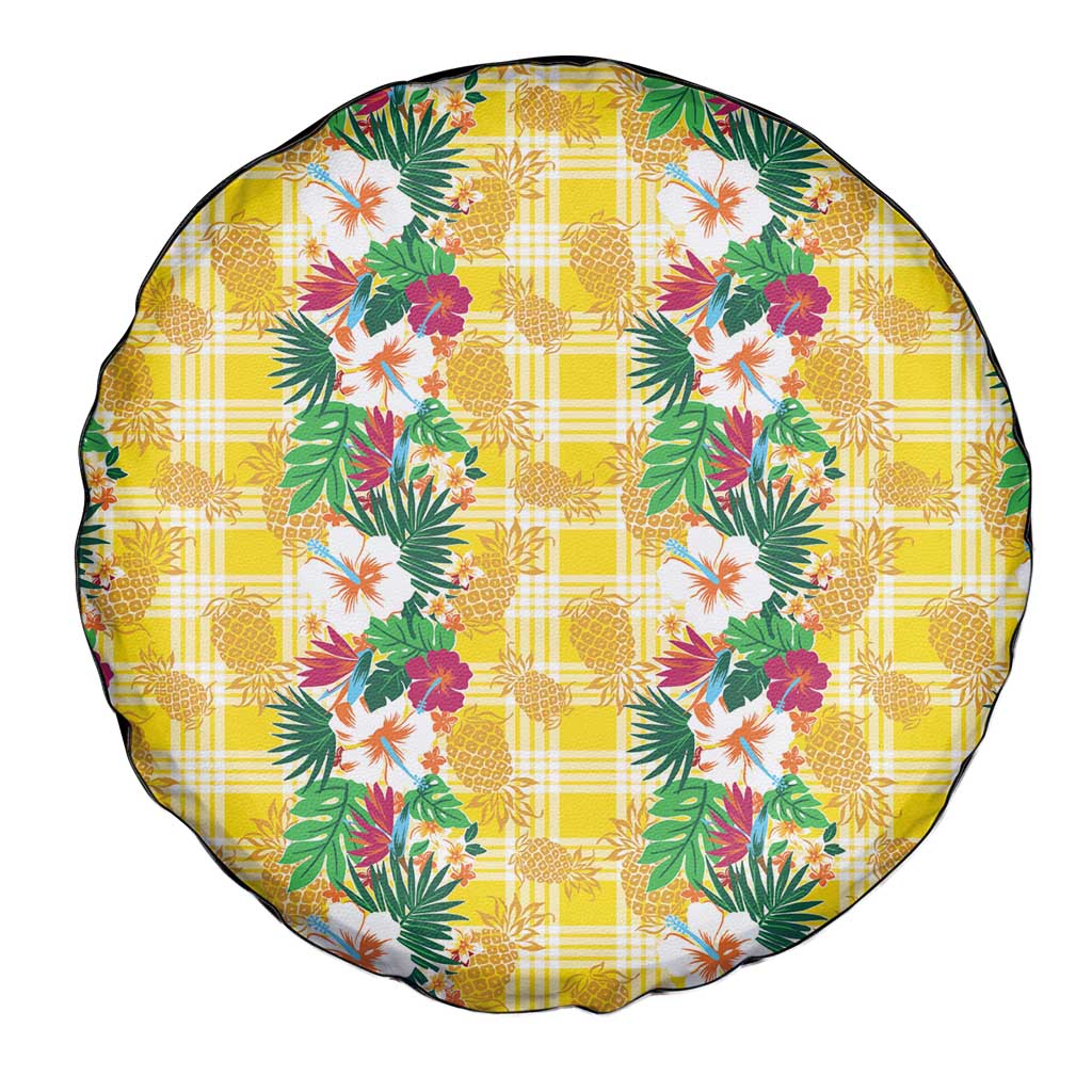 Hawaiian Palaka Spare Tire Cover Hibiscus Pineapple Lei - Polynesian Pride