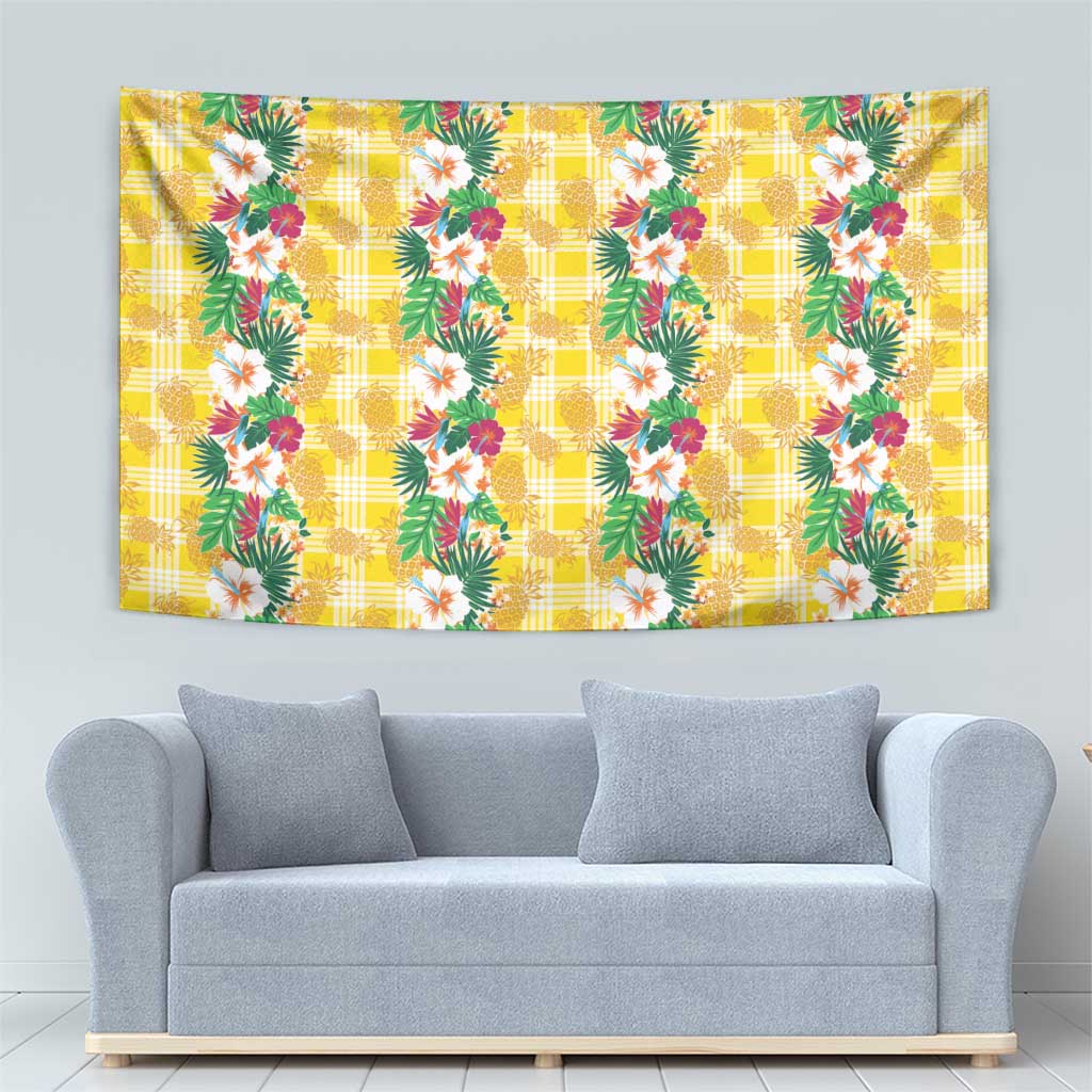 Hawaiian Palaka Tapestry Hibiscus Pineapple Lei LT9 - Polynesian Pride