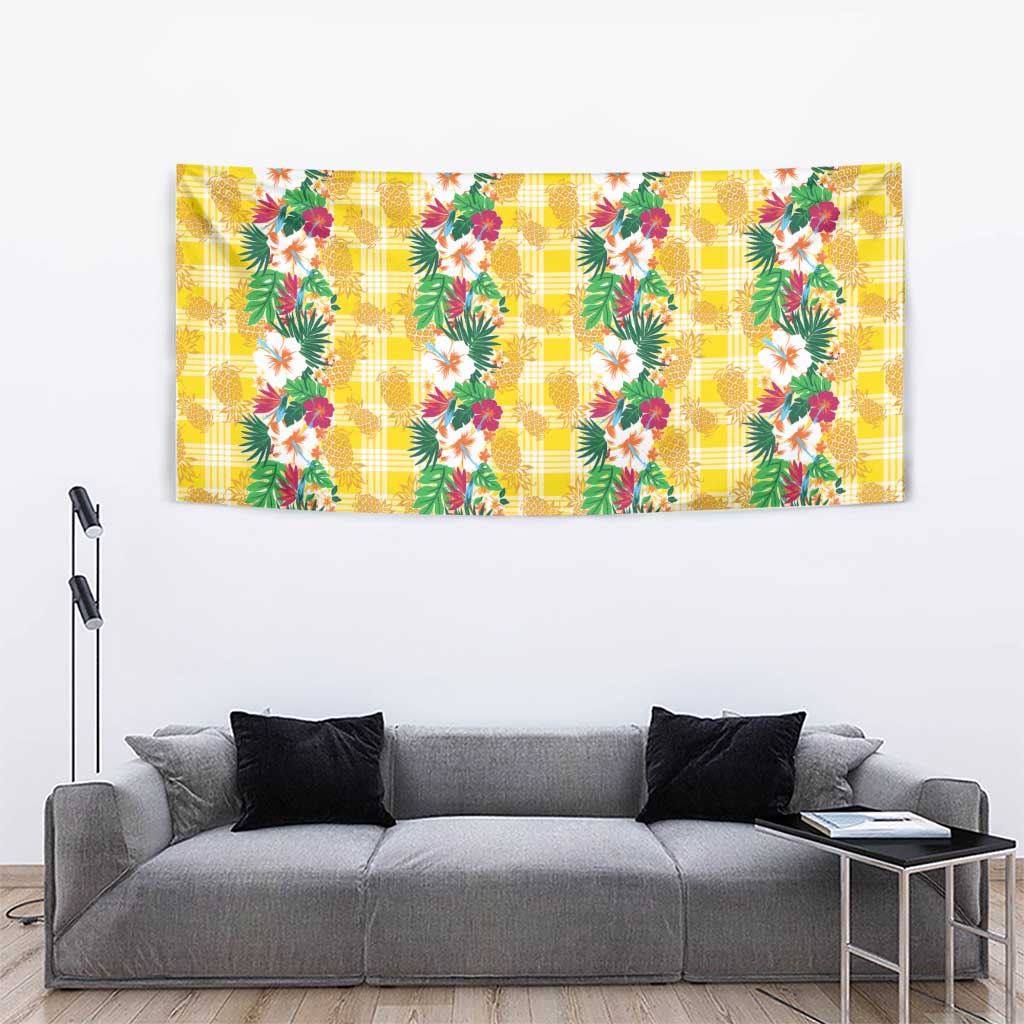 Hawaiian Palaka Tapestry Hibiscus Pineapple Lei LT9 - Polynesian Pride