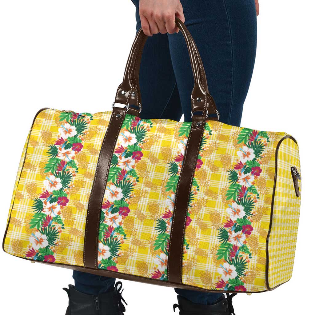 Hawaiian Palaka Travel Bag Hibiscus Pineapple Lei LT9 - Polynesian Pride