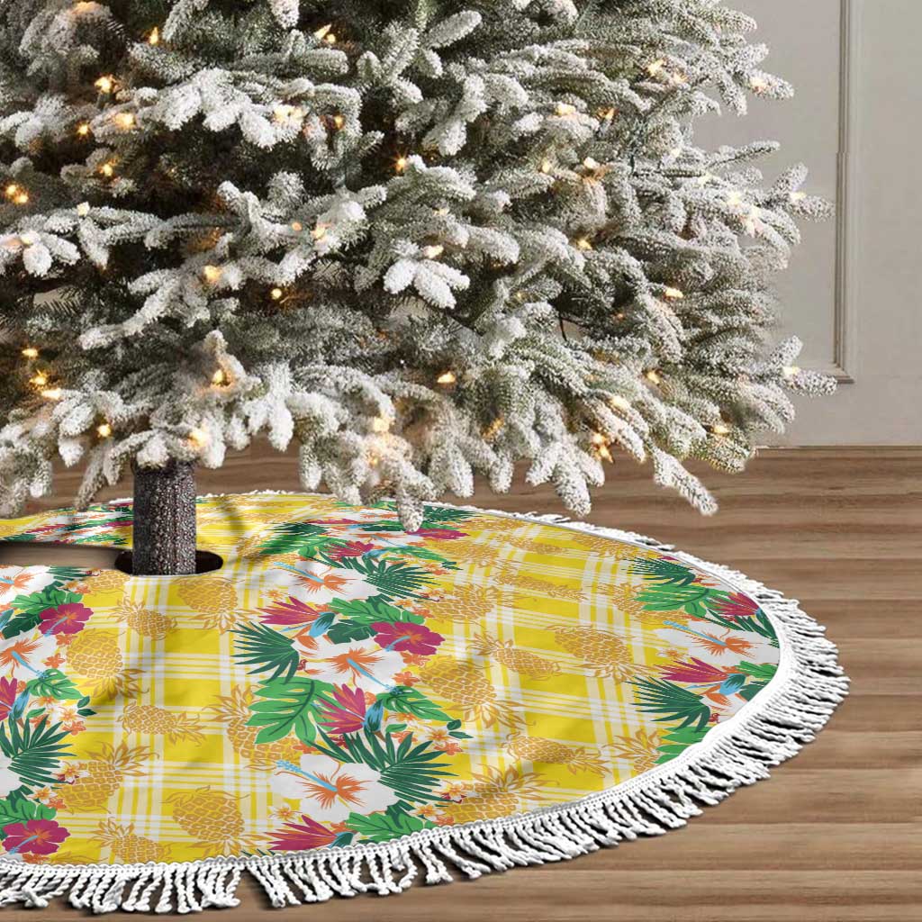 Hawaiian Palaka Tree Skirt Hibiscus Pineapple Lei - Polynesian Pride