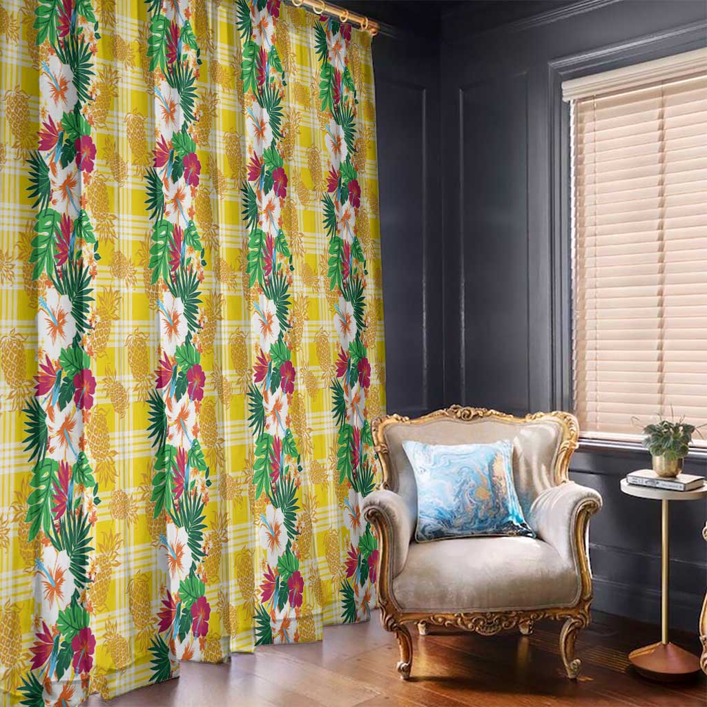 Hawaiian Palaka Window Curtain Hibiscus Pineapple Lei LT9 - Polynesian Pride