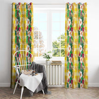Hawaiian Palaka Window Curtain Hibiscus Pineapple Lei LT9 - Polynesian Pride