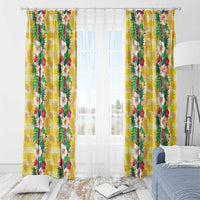 Hawaiian Palaka Window Curtain Hibiscus Pineapple Lei LT9 - Polynesian Pride