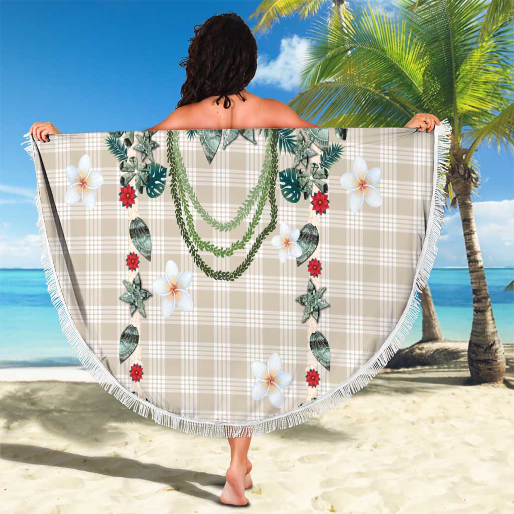 Brown Hawaiian Palaka Beach Blanket Kukui Nut Money Lei LT9 - Polynesian Pride