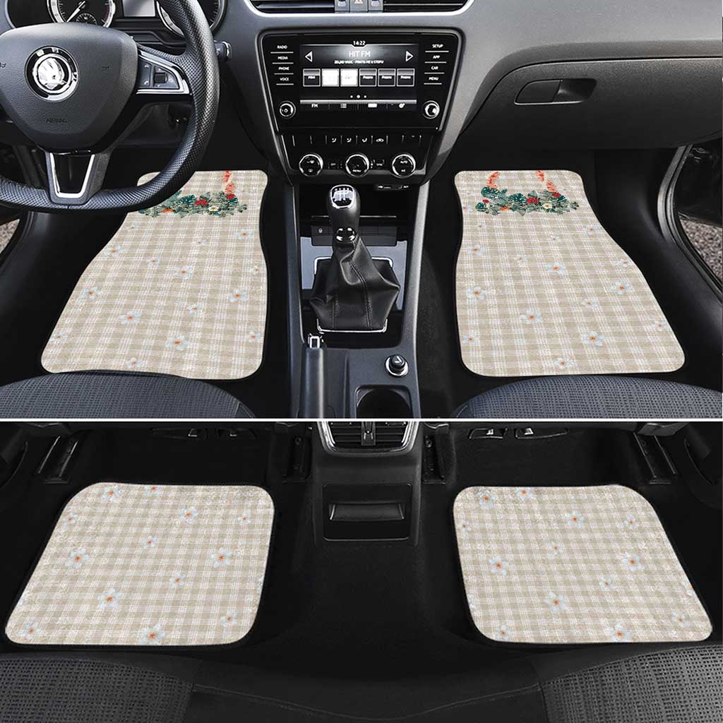 Brown Hawaiian Palaka Car Mats Kukui Nut Money Lei - Polynesian Pride