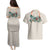 Brown Hawaiian Palaka Couples Matching Puletasi and Hawaiian Shirt Kukui Nut Money Lei - Polynesian Pride