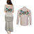 Brown Hawaiian Palaka Couples Matching Puletasi and Long Sleeve Button Shirt Kukui Nut Money Lei - Polynesian Pride