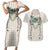 Brown Hawaiian Palaka Couples Matching Short Sleeve Bodycon Dress and Hawaiian Shirt Kukui Nut Money Lei - Polynesian Pride