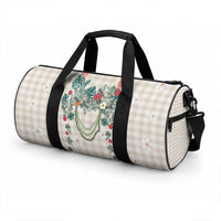 Brown Hawaiian Palaka Duffle Bag Kukui Nut Money Lei LT9 - Polynesian Pride