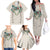 Brown Hawaiian Palaka Family Matching Off The Shoulder Long Sleeve Dress and Hawaiian Shirt Kukui Nut Money Lei - Polynesian Pride
