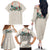 Brown Hawaiian Palaka Family Matching Off The Shoulder Long Sleeve Dress and Hawaiian Shirt Kukui Nut Money Lei - Polynesian Pride
