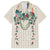 Brown Hawaiian Palaka Family Matching Off The Shoulder Long Sleeve Dress and Hawaiian Shirt Kukui Nut Money Lei - Polynesian Pride
