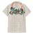 Brown Hawaiian Palaka Family Matching Off The Shoulder Long Sleeve Dress and Hawaiian Shirt Kukui Nut Money Lei - Polynesian Pride