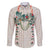 Brown Hawaiian Palaka Family Matching Off Shoulder Short Dress and Hawaiian Shirt Kukui Nut Money Lei - Polynesian Pride