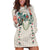 Brown Hawaiian Palaka Hoodie Dress Kukui Nut Money Lei - Polynesian Pride