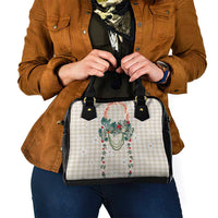 Brown Hawaiian Palaka Shoulder Handbag Kukui Nut Money Lei LT9 - Polynesian Pride
