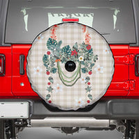 Brown Hawaiian Palaka Spare Tire Cover Kukui Nut Money Lei - Polynesian Pride