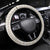 Brown Hawaiian Palaka Steering Wheel Cover Kukui Nut Money Lei - Polynesian Pride