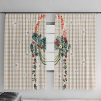 Brown Hawaiian Palaka Window Curtain Kukui Nut Money Lei LT9 With Hooks Brown - Polynesian Pride