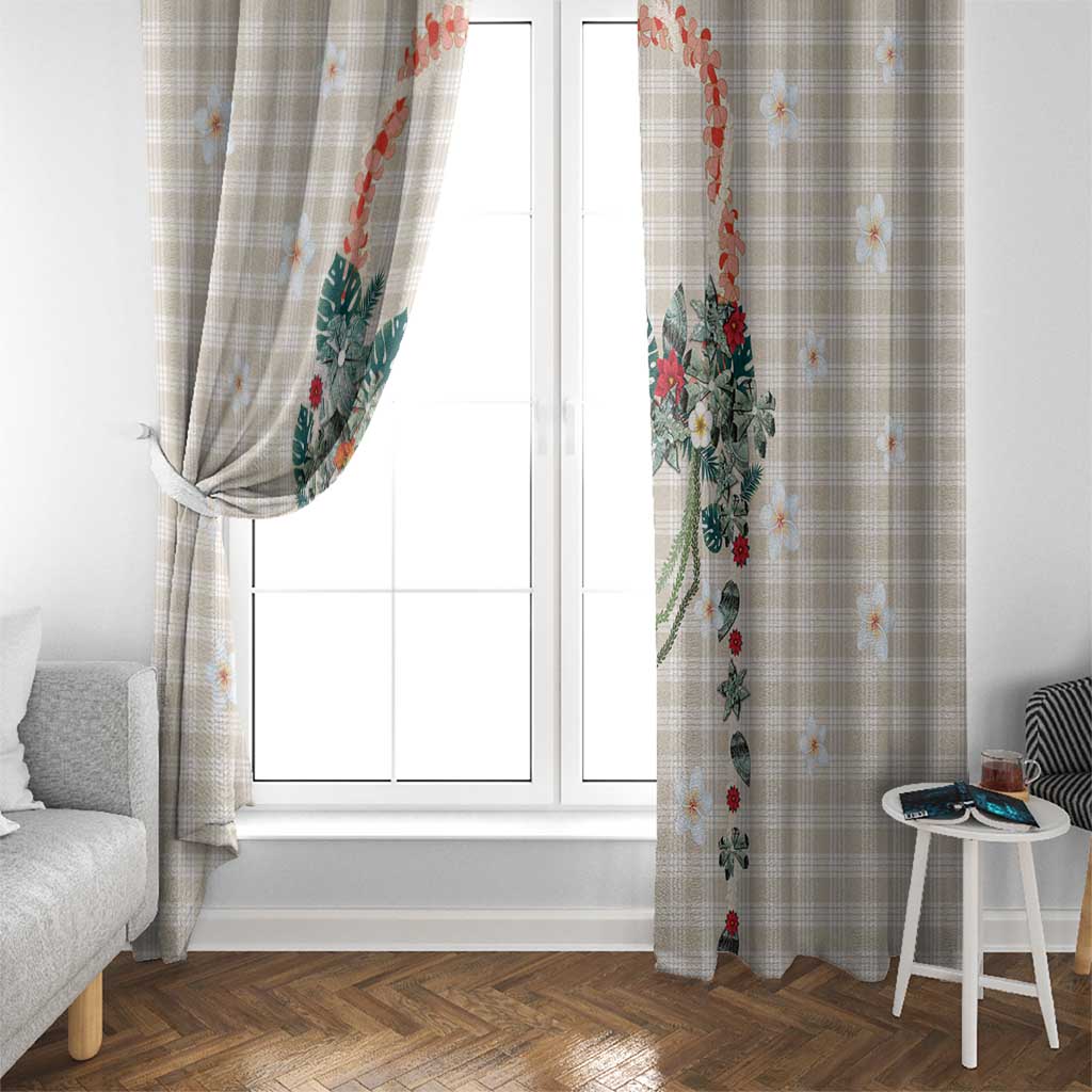 Brown Hawaiian Palaka Window Curtain Kukui Nut Money Lei LT9 - Polynesian Pride
