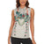 Brown Hawaiian Palaka Women Sleeveless Polo Shirt Kukui Nut Money Lei - Polynesian Pride