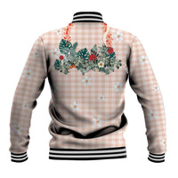 Peach Hawaiian Palaka Baseball Jacket Kukui Nut Money Lei LT9 - Polynesian Pride