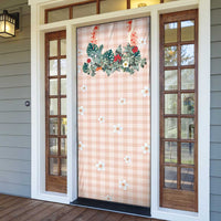 Peach Hawaiian Palaka Door Cover Kukui Nut Money Lei - Polynesian Pride