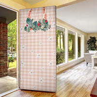 Peach Hawaiian Palaka Door Cover Kukui Nut Money Lei - Polynesian Pride