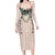 Peach Hawaiian Palaka Family Matching Long Sleeve Bodycon Dress and Hawaiian Shirt Kukui Nut Money Lei - Polynesian Pride