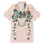 Peach Hawaiian Palaka Family Matching Mermaid Dress and Hawaiian Shirt Kukui Nut Money Lei - Polynesian Pride