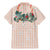 Peach Hawaiian Palaka Family Matching Mermaid Dress and Hawaiian Shirt Kukui Nut Money Lei - Polynesian Pride