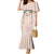 Peach Hawaiian Palaka Family Matching Mermaid Dress and Hawaiian Shirt Kukui Nut Money Lei - Polynesian Pride