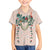 Peach Hawaiian Palaka Family Matching Off The Shoulder Long Sleeve Dress and Hawaiian Shirt Kukui Nut Money Lei - Polynesian Pride