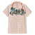 Peach Hawaiian Palaka Family Matching Off Shoulder Short Dress and Hawaiian Shirt Kukui Nut Money Lei - Polynesian Pride