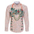 Peach Hawaiian Palaka Family Matching Short Sleeve Bodycon Dress and Hawaiian Shirt Kukui Nut Money Lei - Polynesian Pride