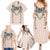 Peach Hawaiian Palaka Family Matching Summer Maxi Dress and Hawaiian Shirt Kukui Nut Money Lei - Polynesian Pride