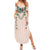 Peach Hawaiian Palaka Family Matching Summer Maxi Dress and Hawaiian Shirt Kukui Nut Money Lei - Polynesian Pride