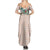 Peach Hawaiian Palaka Family Matching Summer Maxi Dress and Hawaiian Shirt Kukui Nut Money Lei - Polynesian Pride