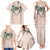 Peach Hawaiian Palaka Family Matching Tank Maxi Dress and Hawaiian Shirt Kukui Nut Money Lei - Polynesian Pride