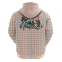 Peach Hawaiian Palaka Hoodie Kukui Nut Money Lei - Polynesian Pride